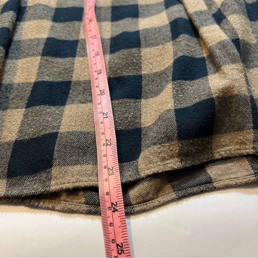 Madewell Buffalo Plaid Soft Flannel Blouse with Feminine Details Oversized XS - Picture 9 of 11